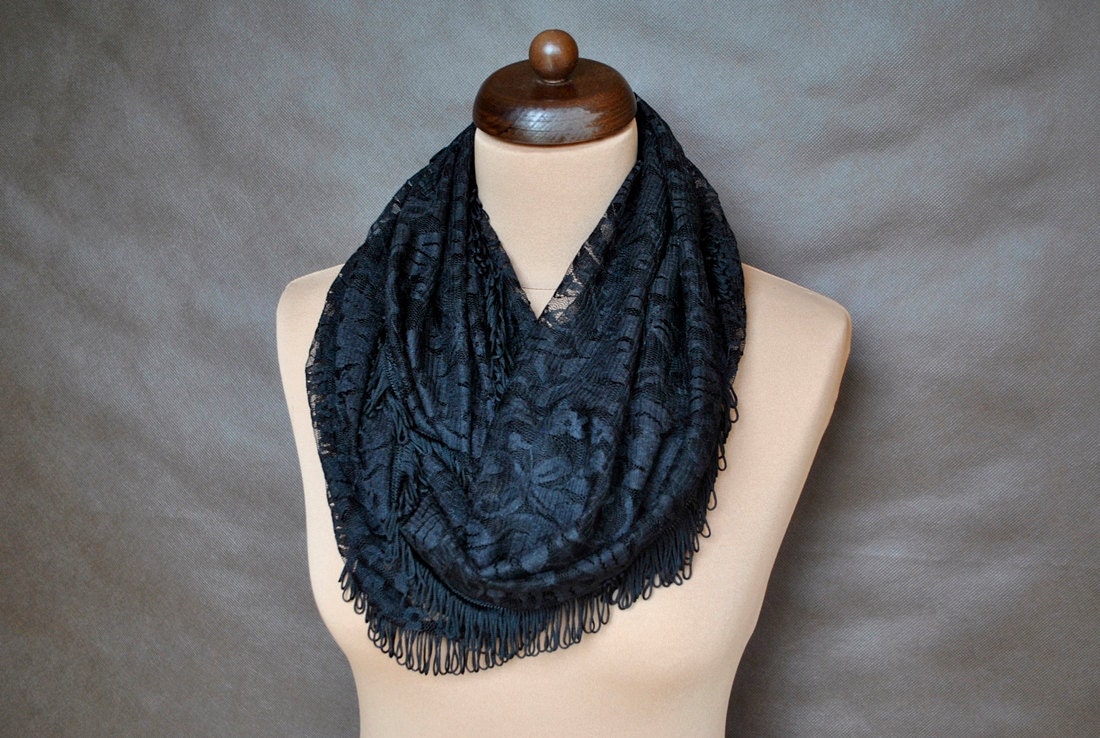 4 ways to wear Black Infinity scarf bolero by SophieAndHerStore