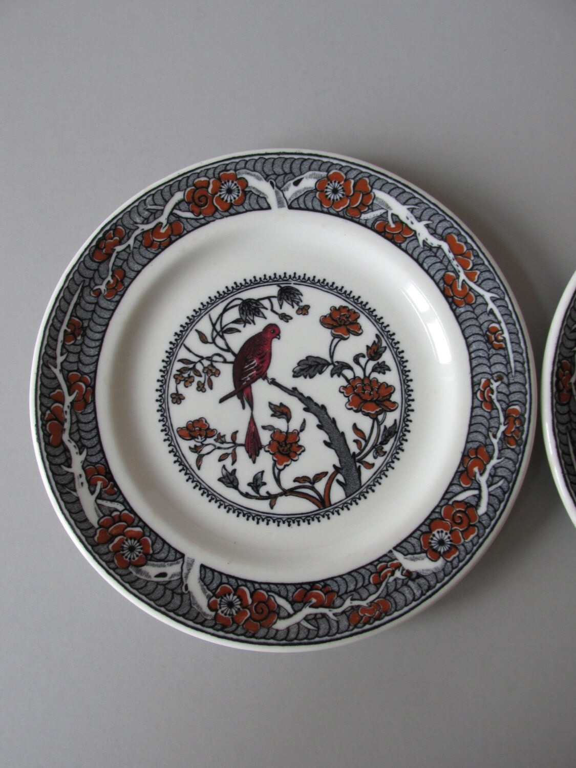 Vintage Chinoiserie Plates Walker China Restaurant Ware