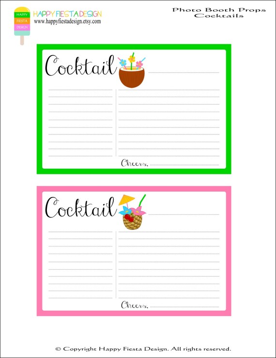 PRINTABLE Cocktail Party Photo Booth PropsPhoto Booth