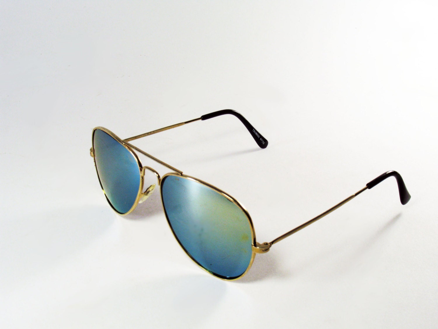 Sunglasses, Reflective, Vintage, Grey Tint, Aviator, Metal Frames ...