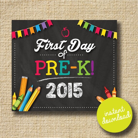 First Day Of Prek Sign Free Printable