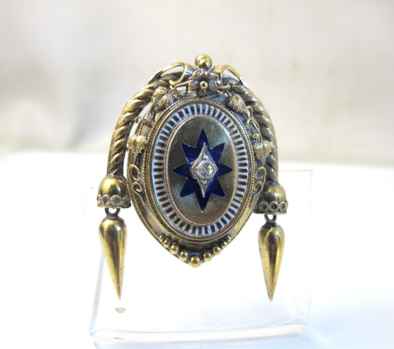 10K Victorian Locket Brooch