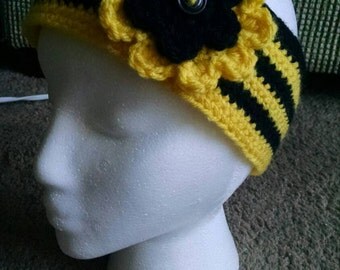 Handmade crochet ear warmer with flower