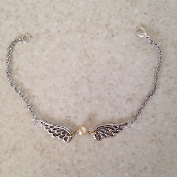 Angel Winged Gold Bead Charm Bracelet Angel Wings Bracelet