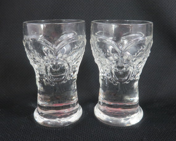 Vintage Pukeberg Art Glass Shot Glasses Sweden Set of Two