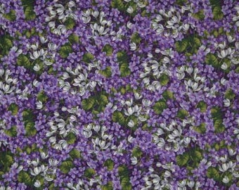 FLORAL Fabric By the Yard, Half, Fat Quarter PURPLE LILAC Floral Fabric Packed Flowers Fabric 100% Cotton Quilting Apparel Fabric w2/31