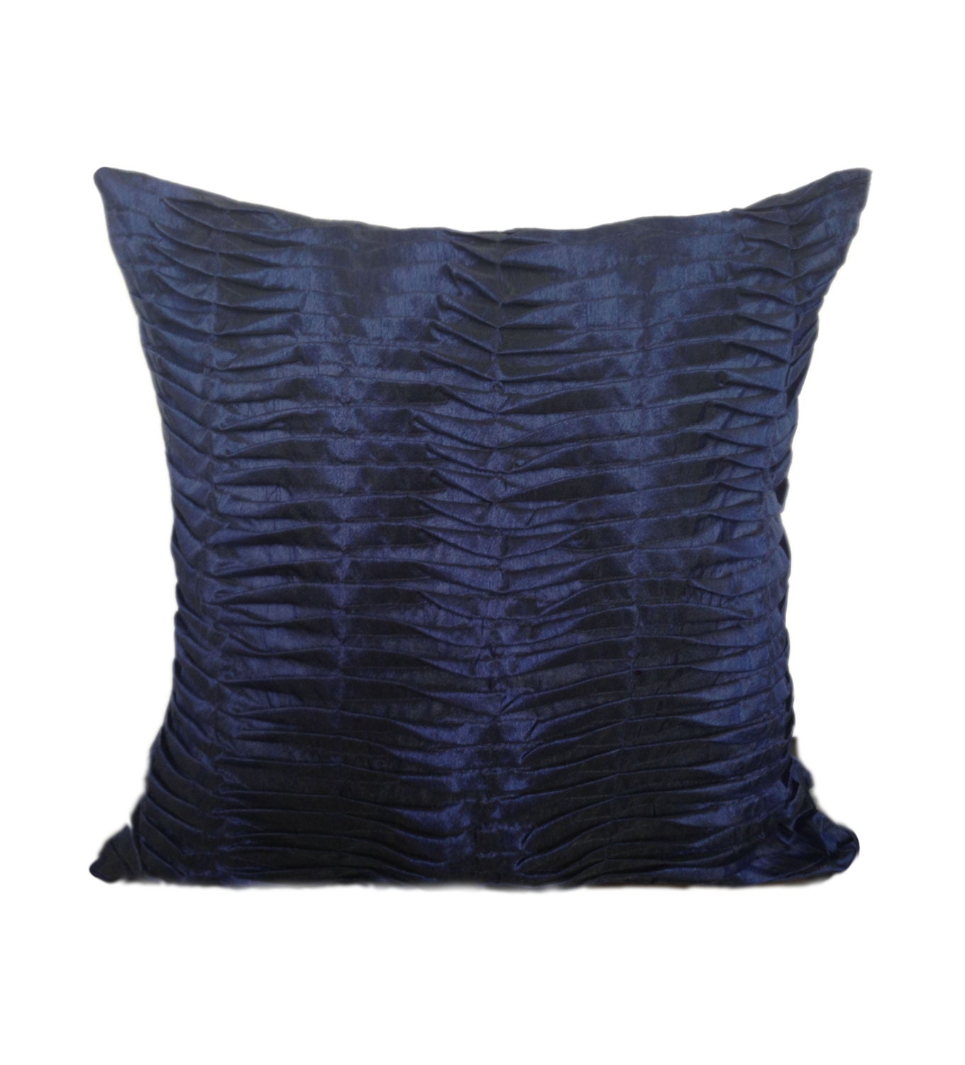 Dark Blue Pleated Pillow Dark Blue Textured Pillows Pleated