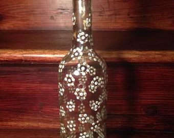 White and Gold Painted Wined Bottle Incense Burner