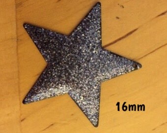 16mm black glittery plug for stretched ears *vintage*
