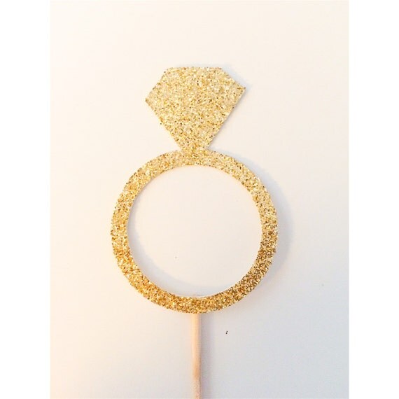Engagement Ring Cupcake Toppers engagement by PartyPerfectBoutique