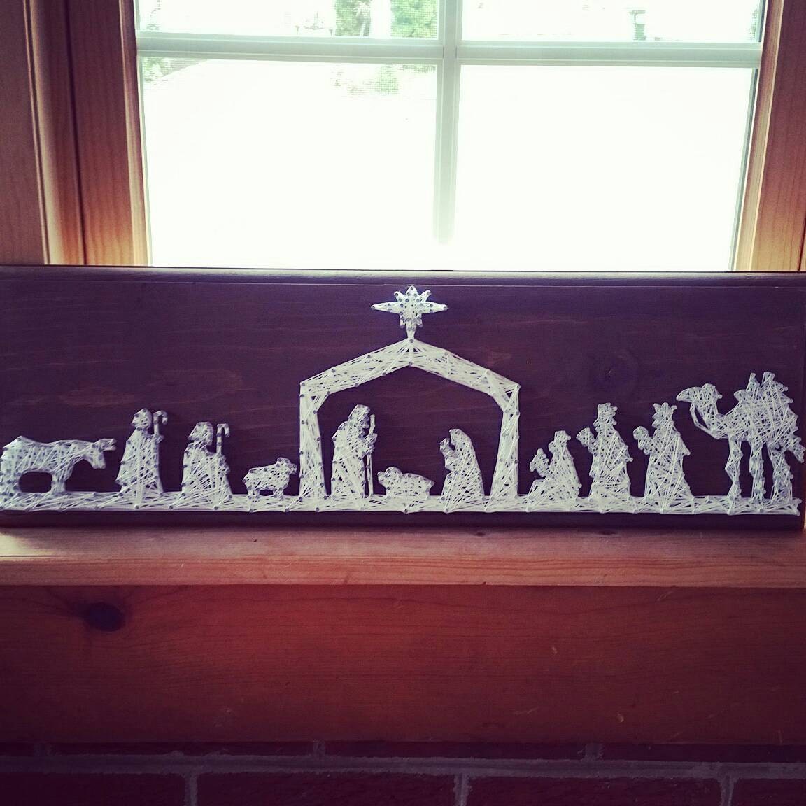 Christmas Nativity String Art unique nativity by BlossomsNKnots