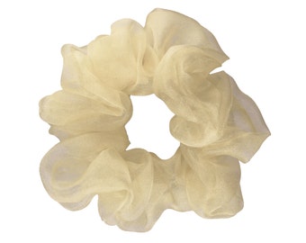Scrunchies Ivory Organza Ponytail Holder (Free Shipping) Hair Accessories Made in USA