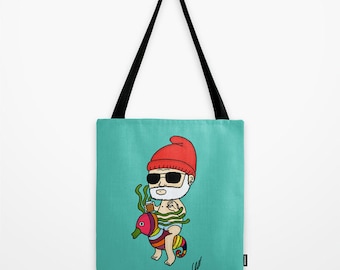 Zissou, Crayon Ponyfish, The Life Aquatic, Wes Anderson, Tote Bag