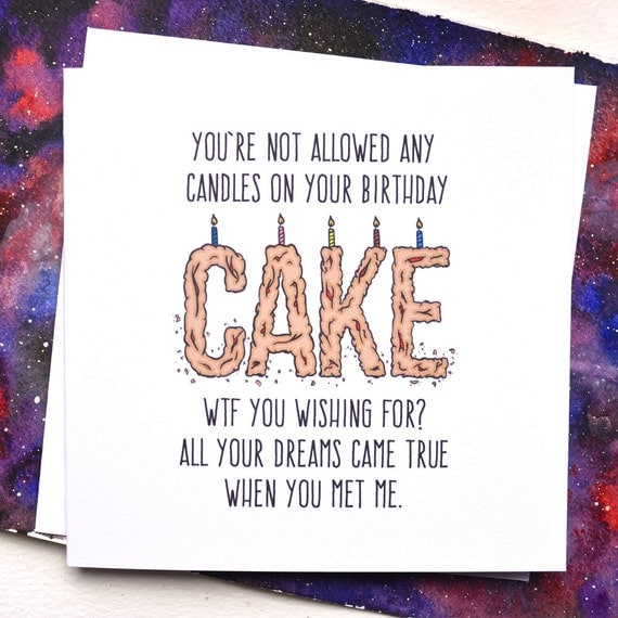 Funny Boyfriend or Girlfriend Birthday Card WTF Blank