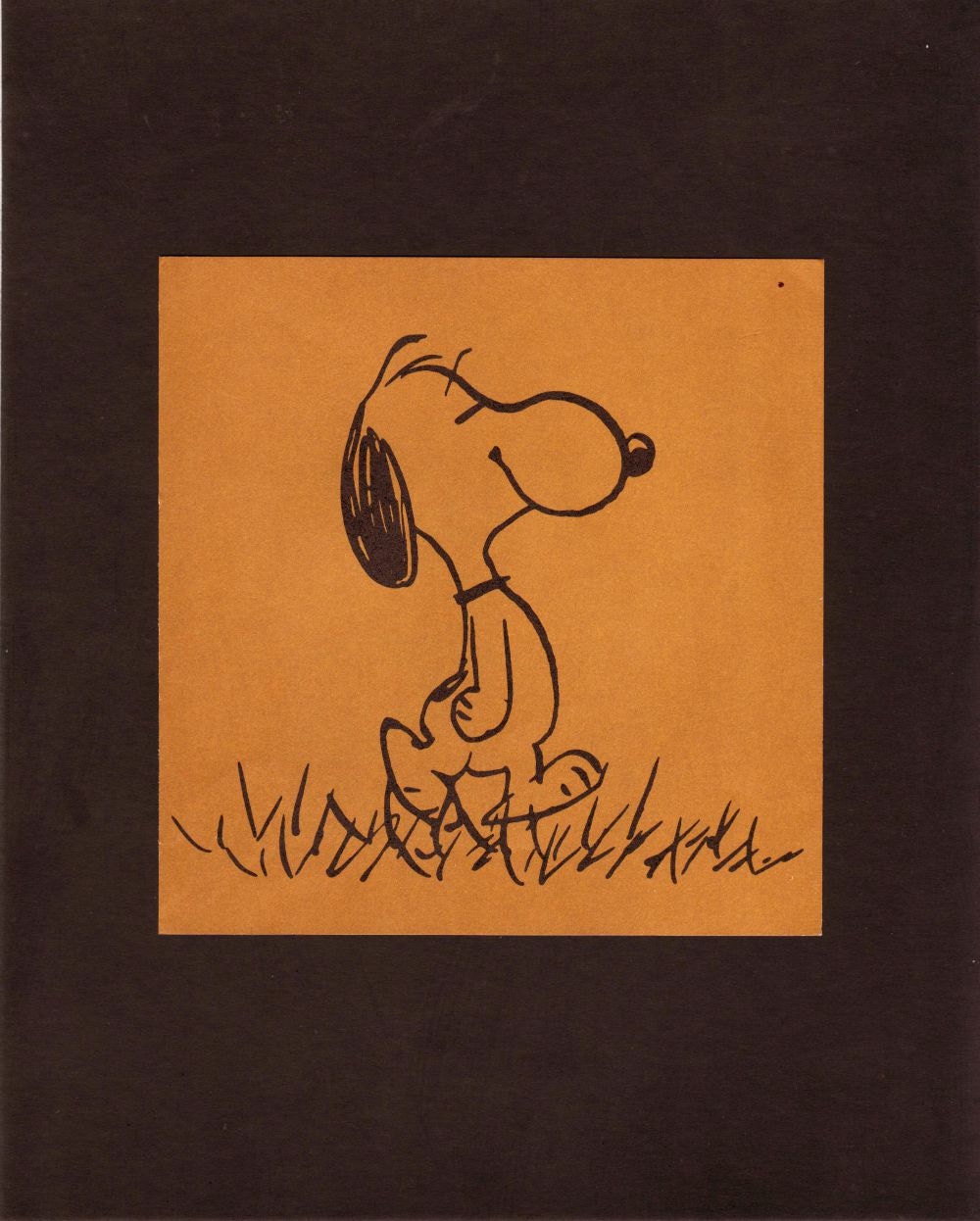 Pair Snoopy Art Prints Vintage Peanuts Matted by AdasLeftOverLove