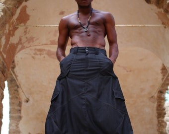 Man's Blue Harem Pants, Men's Harem Trousers, Harem Pants Men, Drop Crotch Denim Pants, Gifts for Him, Men's Festival Wear, Christmas Gift