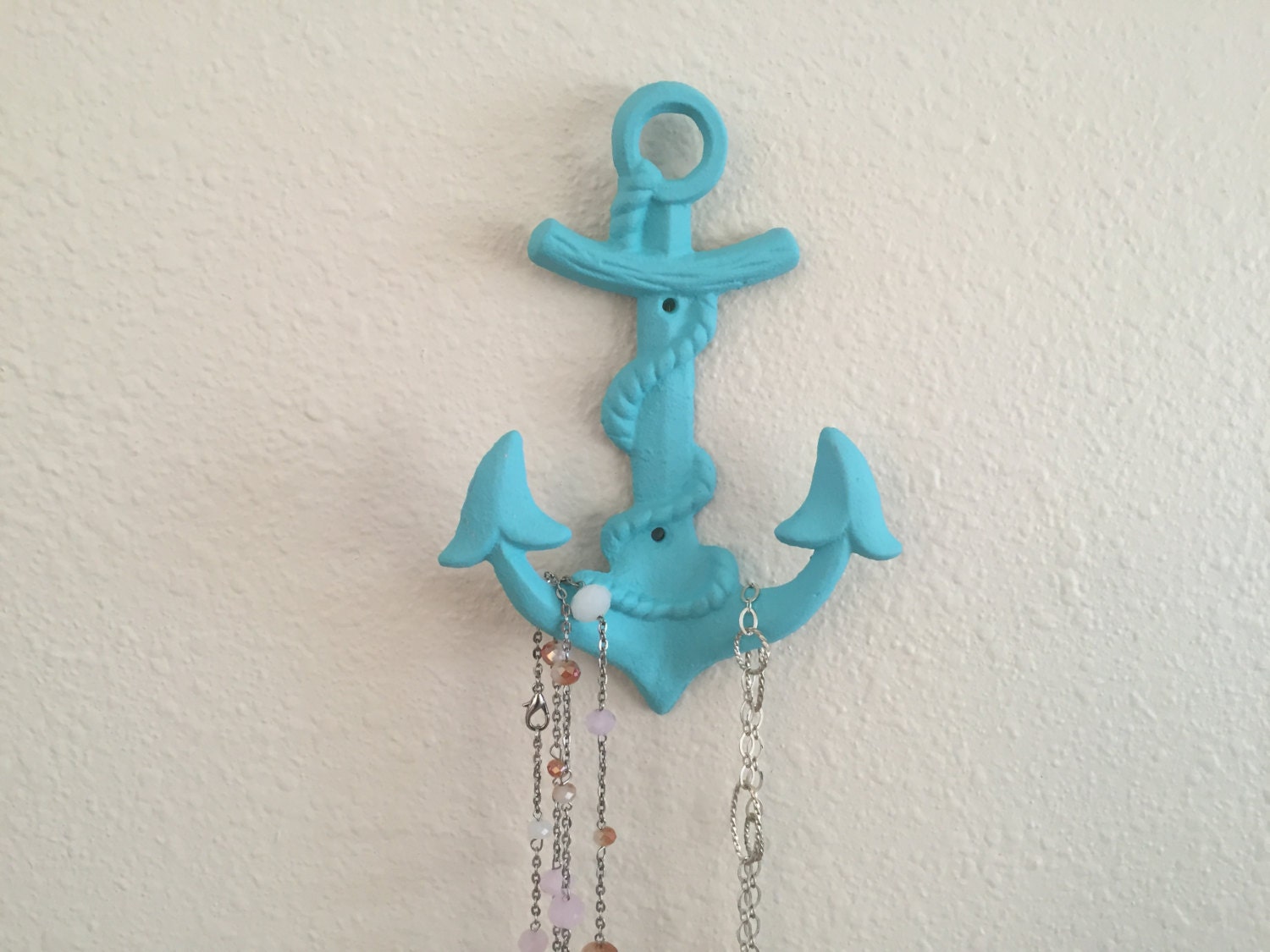 Metal Anchor Wall Hook in Teal / Towel Hook / Rack by HookAndKnob