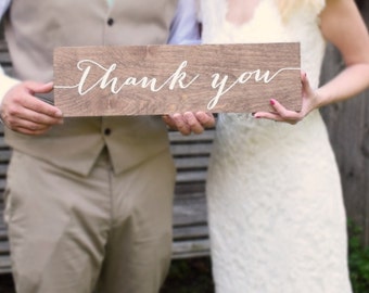 thank you Sign, wedding thank you sign, wood thank you sign, wood wedding thank you sign, Wooden Wedding Signs, Wood