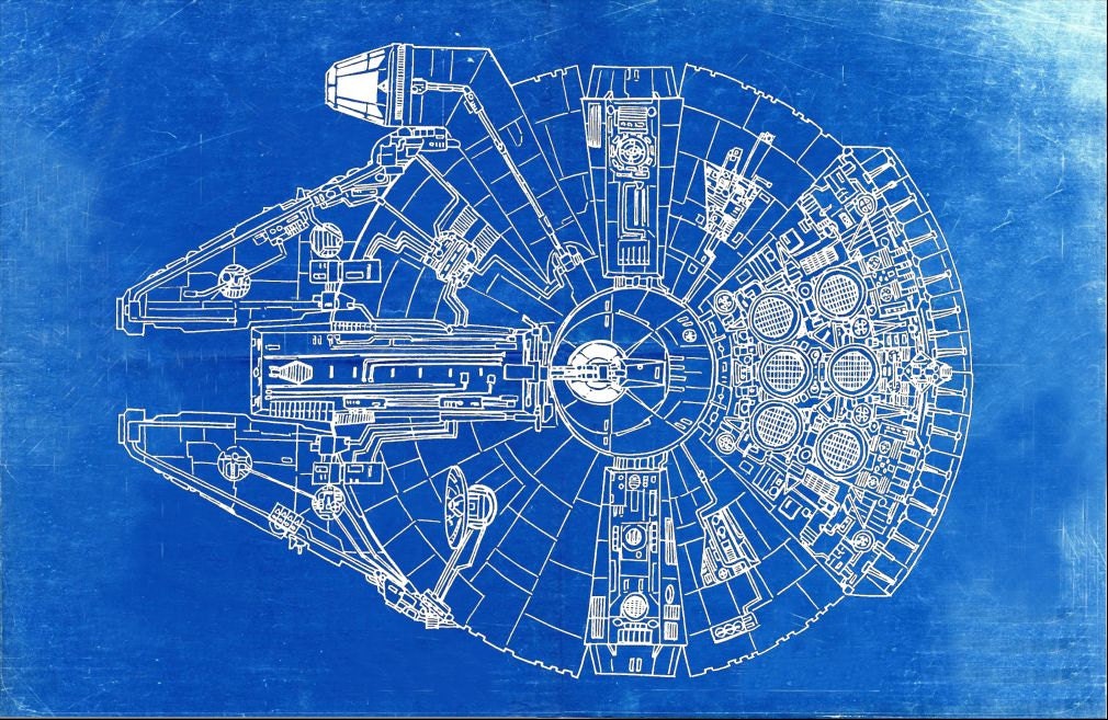 Star Wars Millennium Falcon Blueprint Art of The Millennium