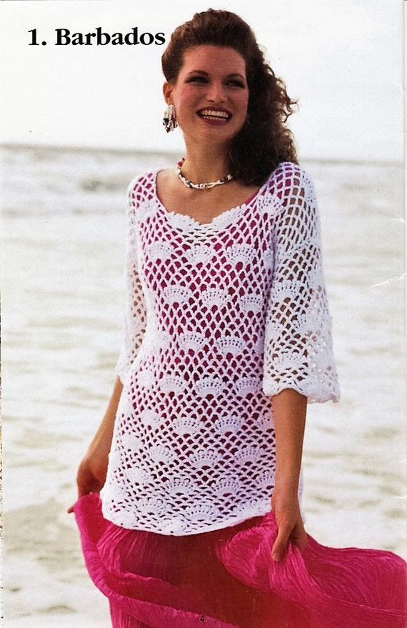 Crochet Easy Tunic Top Beach Cover-up Pattern by SassyloveCrochet