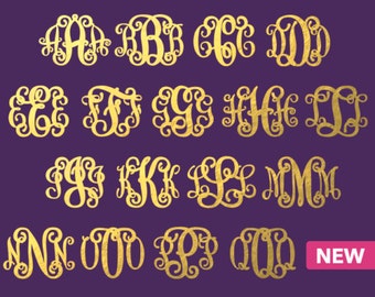 Bold Vine Interlocking Monogram Alphabet (Ai, EPS, SVG, DXF, Studio3) Monogram Letters, Cut files for Silhouette Studio, Cutting Machines