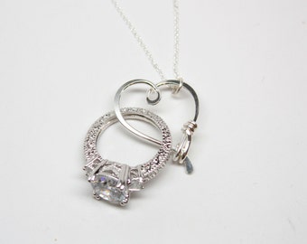 Engagement ring on necklace