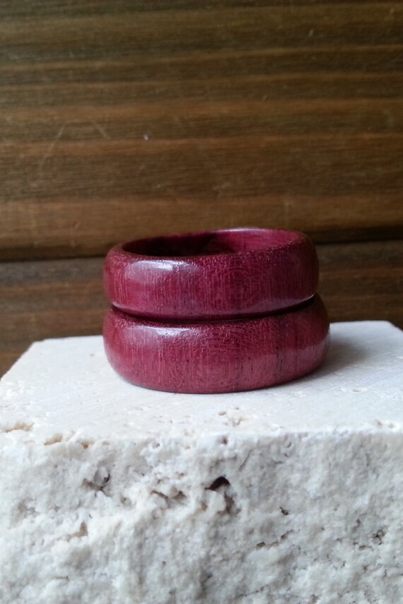 Solid Purple Heart Wood Ring 5th Anniversary by SillyFoxSleepyBear