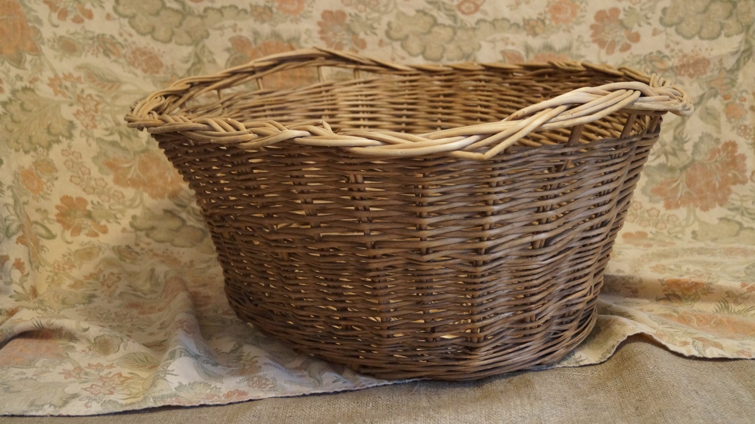 Vintage Wicker Laundry Basket // Large Storage Basket Haute Juice