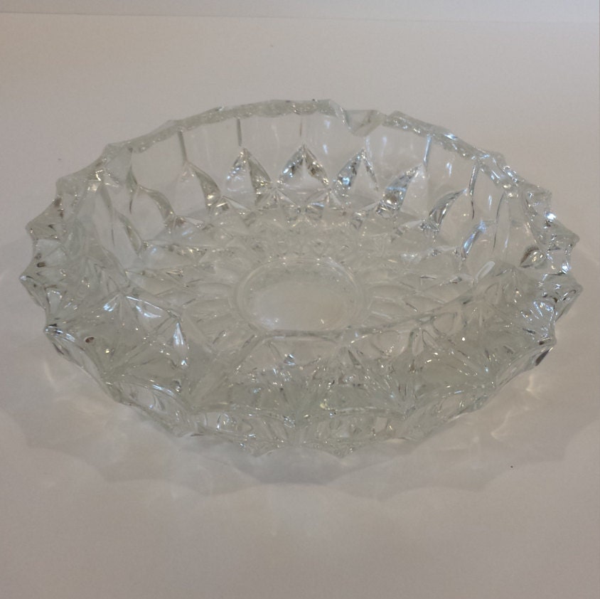 Heavy Cut Glass Ashtray