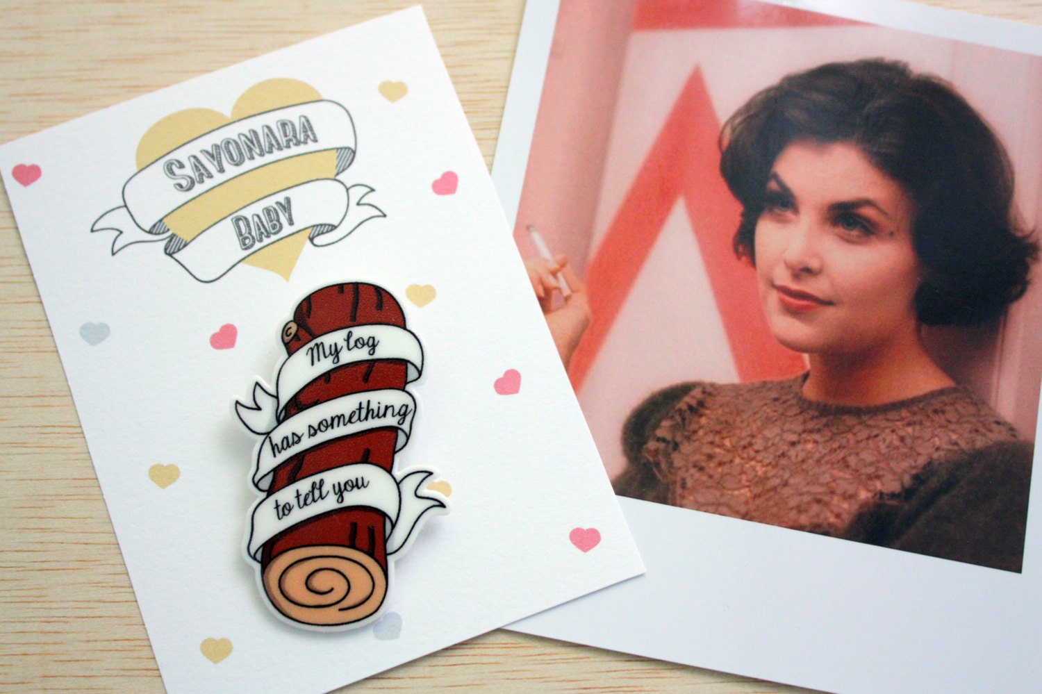 Twin Peaks Brooch Log Lady Brooch Shrink Plastic