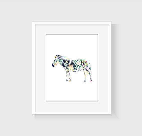 Zebra Nursery Print floral print zebra wall art by StarsAndPeaches