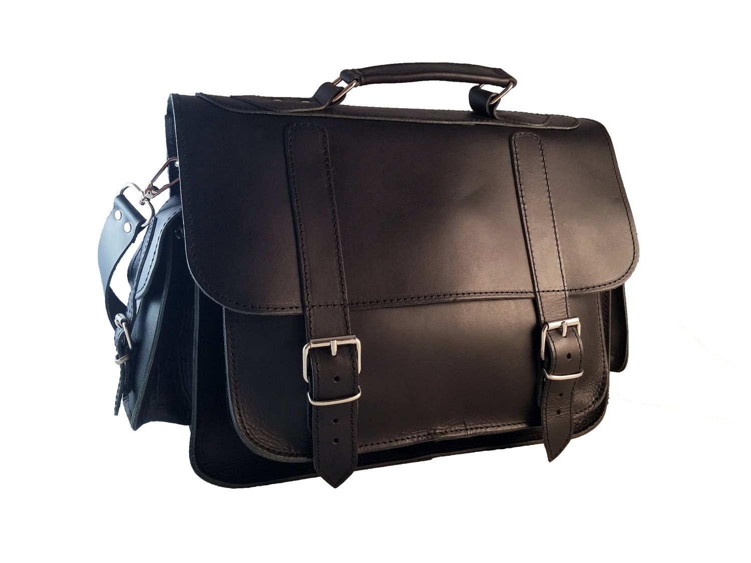 Full Grain Leather Messenger Bag. 13 inch Laptop Bag.