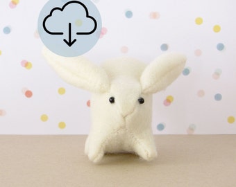 Bunny Buns PDF Sewing Pattern - woodland felt rabbit sewing pattern, DIY stuffed animal craft, kawaii plushie tutorial, instant download