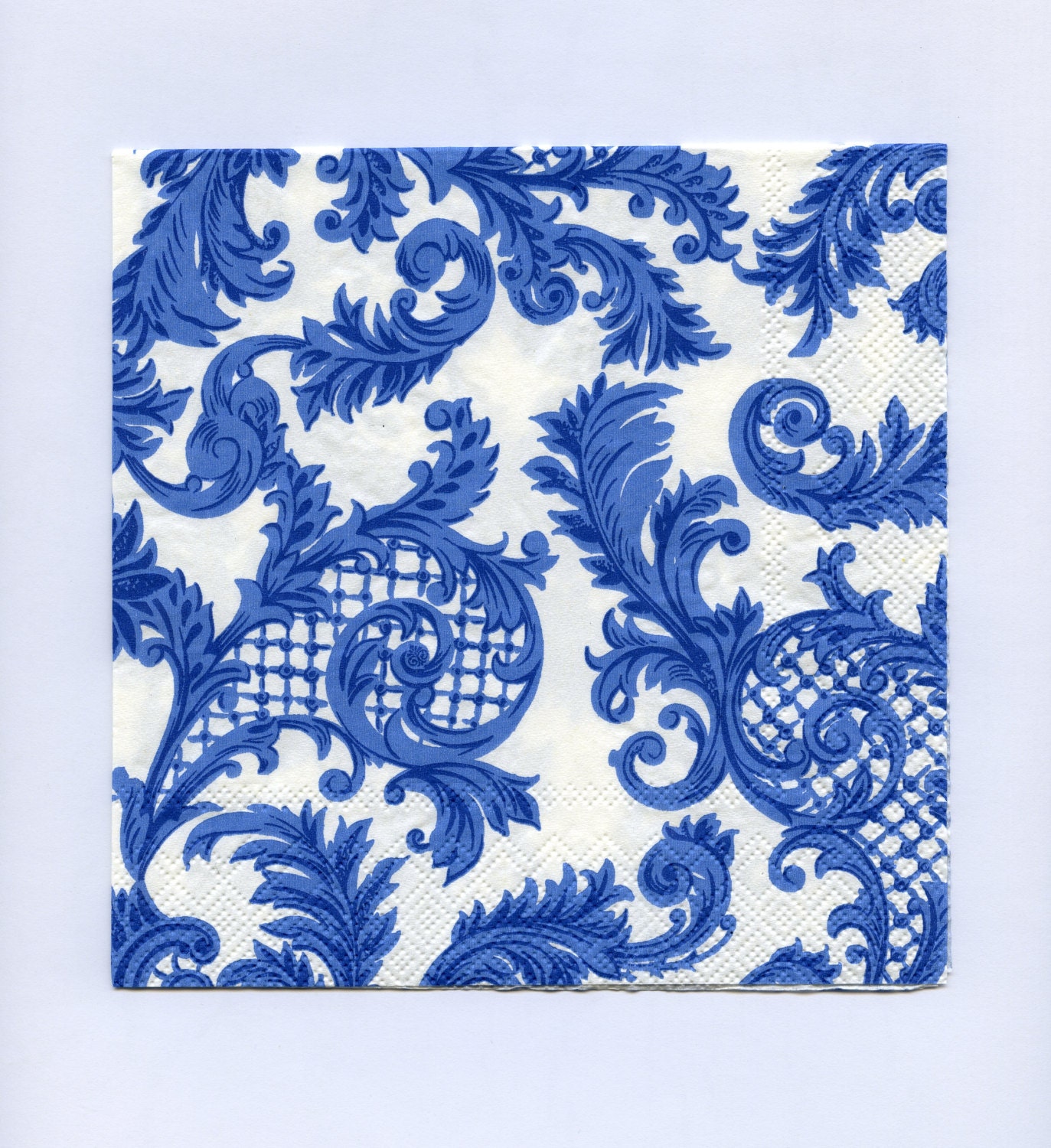 Blue White NAPKINS Blue Napkins Paisley Napkins Baroque