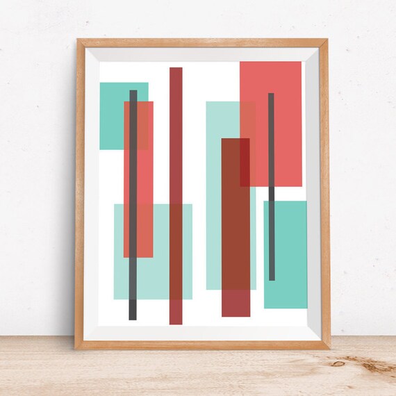 Mid Century Modern Art Geometric Print Geometric Art by OjuDesign