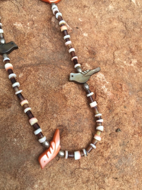 beads fetish bird Zuni indian