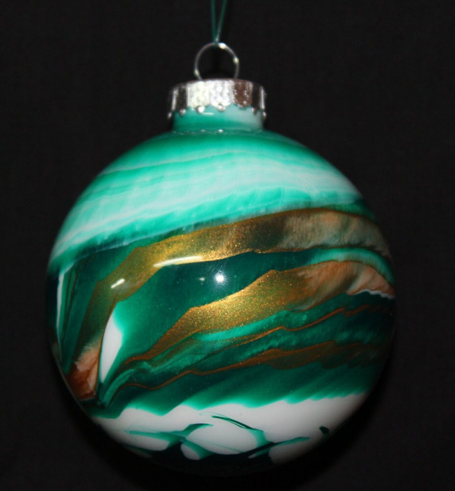 christmas ornament green hand painted glass ornamentgreen christmas ornament green hand painted glass ornamentgreen