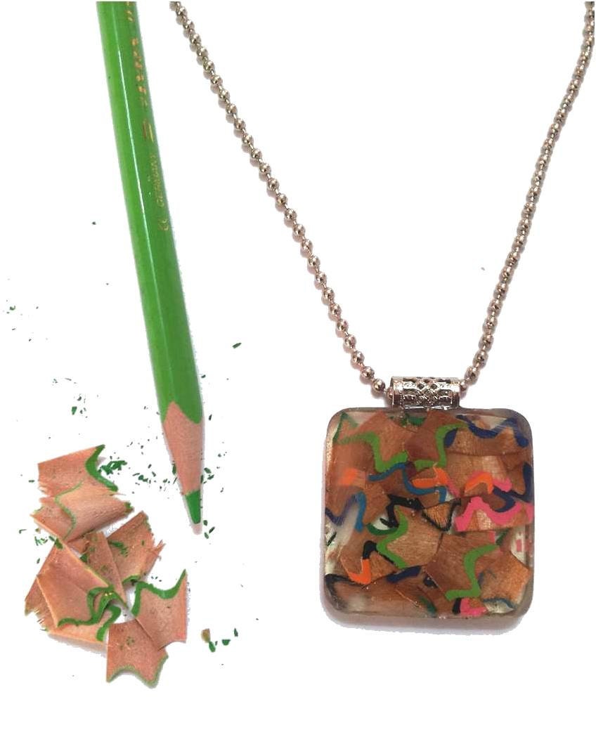 Resin jewelry Upcycled jewelry resin necklace by inesidesign