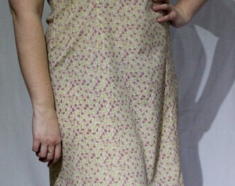 1990s cream and lavender summer dress