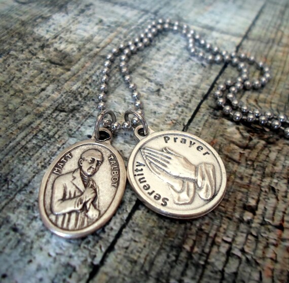 Ven. Matt Talbot Serenity Prayer Medal Necklace by MarysPrayers