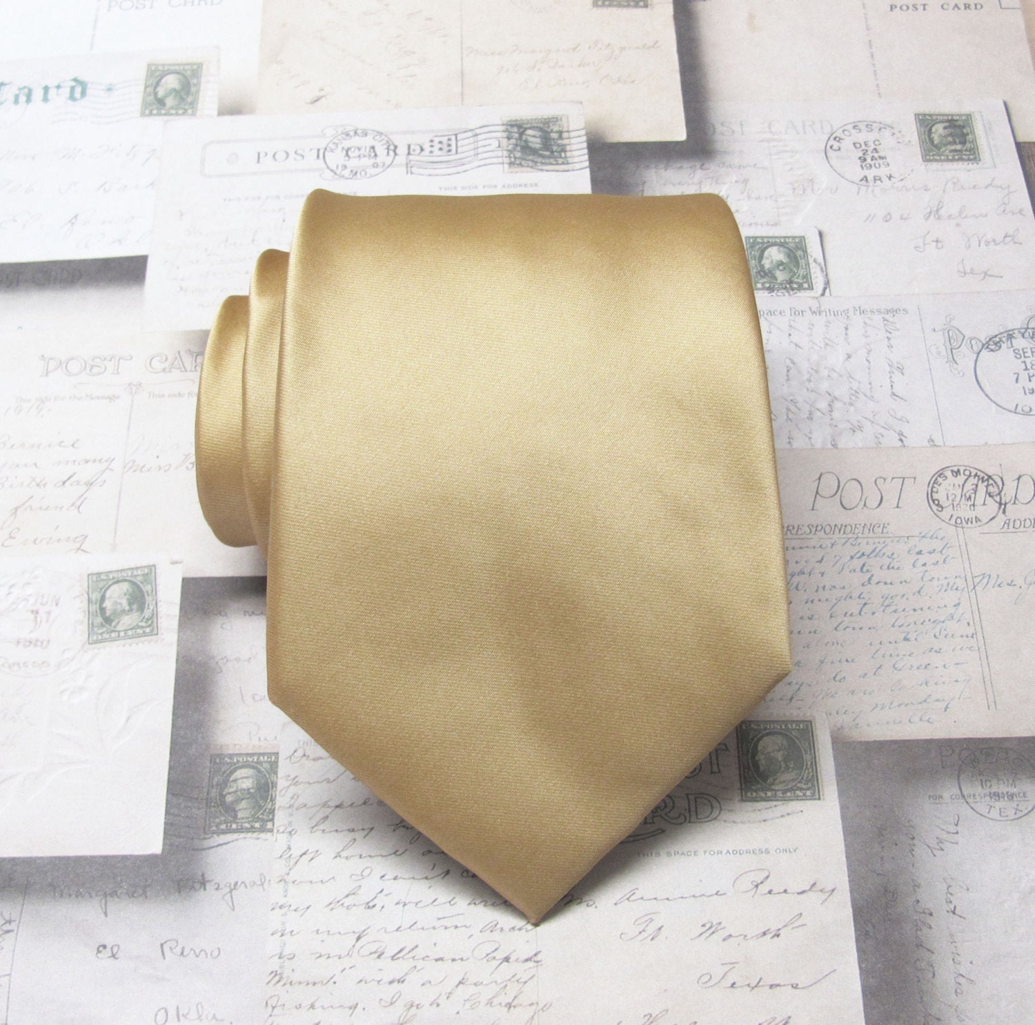 Gold Tie. Wedding Ties. Mens Tie Dusty Gold Mens Neckties