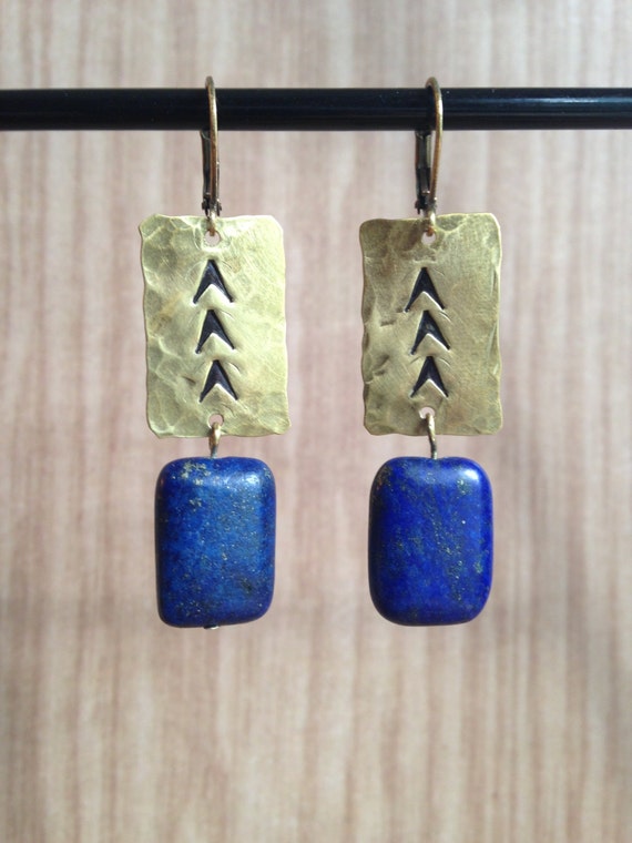 Lapis Arrow Earrings