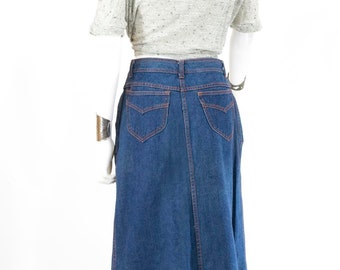 Items similar to High Waist Pepe Denim Skirt Size 26 Exposed Buttons on