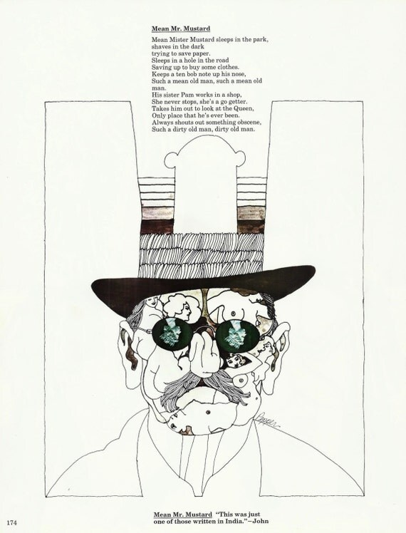 Mean Mr Mustard Beatles Song Lyrics Art by AnnesAccumulations