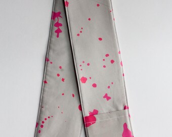 Camera Strap Cover - includes padding and lens cap pocket - Handprinted Grove in Sidewalk