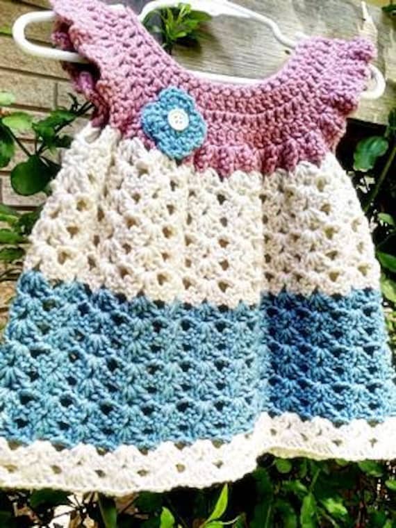 Pretty Baby Girl Crochet Pinafore Baby Girl Crochet Dress