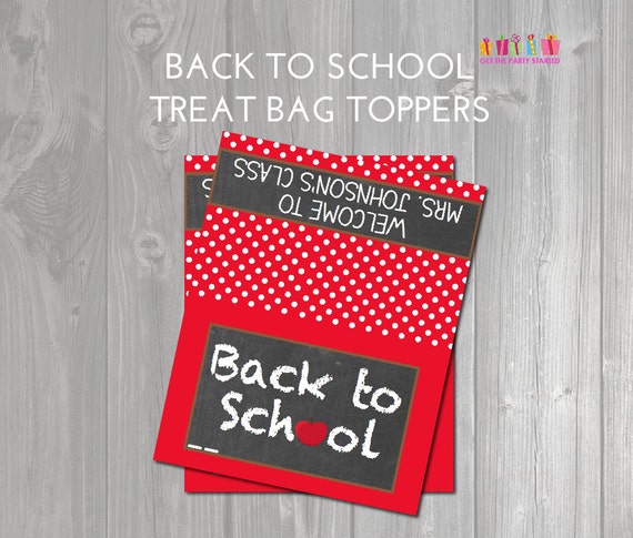 Items Similar To Back To School Treat Bag Toppers - Personalized With 