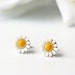 White Daisy Titanium Studs Vintage Dainty Flower Nickel Free Earrings