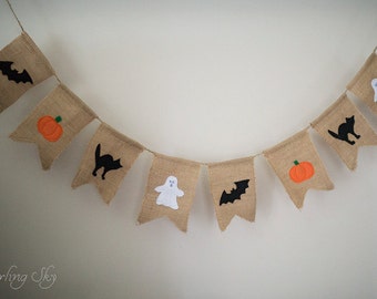 Halloween Banner, Halloween, Halloween Decor, Halloween Decoration, Bats Cats Pumpkin Ghost Banner