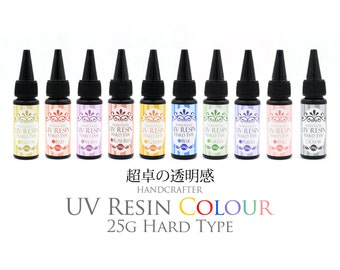 Big Discount HANDCRAFTER UV Resin Colour Hard Type 25g, 12 Transparent Colour Cures in minutes with UV light, can makes charms and jewellery